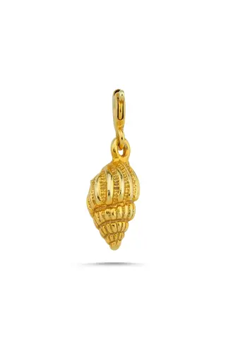 Midye Charm - 925 ayar gümüş, 22 ayar altın kaplama, 1.13 gr