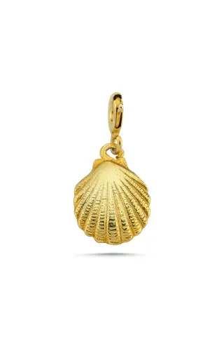 Küçük İstiridye Charm - 925 ayar gümüş, 22 ayar altın kaplama, 1.05 gr
