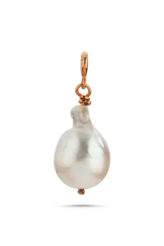 Barok İnci Charm - 925 ayar gümüş, 22 ayar altın kaplama, 2.11 gr