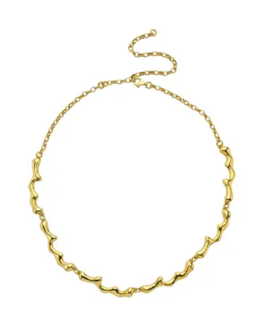 Dery Damla Choker Kolye - 925 ayar gümüş, 22 ayar altın kaplama, 45 cm