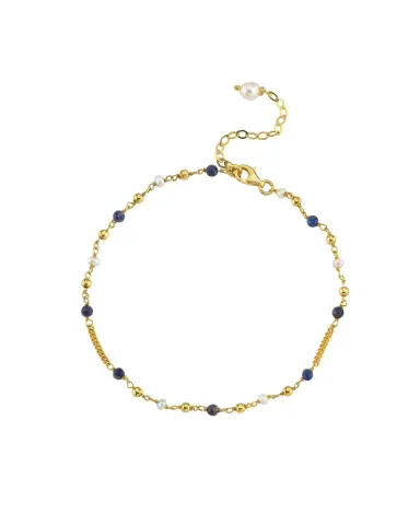Mavi Lapis Lazuli Taşlı Halhal - 925 ayar gümüş, 23 cm
