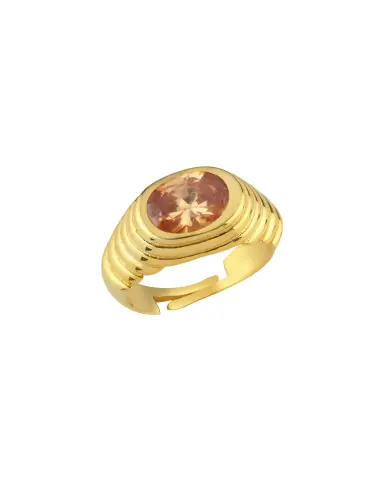 Lyra Oval Kristal Taşlı Şövalye Serçe Parmak Yüzüğü beyaz zemin üzerinde önden görünüm, 925 ayar gümüş, 2.9 gr