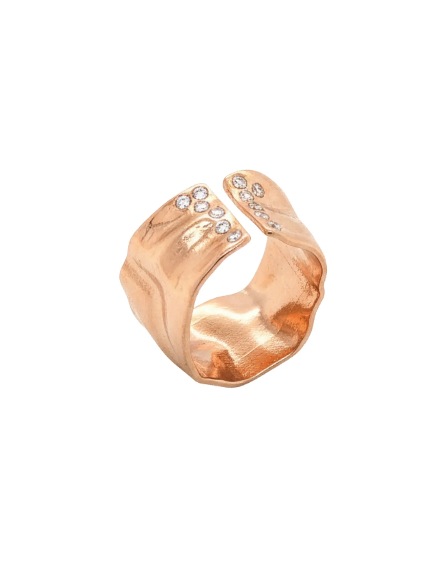 Coras Taşlı Yüzük 14 Ayar Rose Gold - 925 ayar gümüş